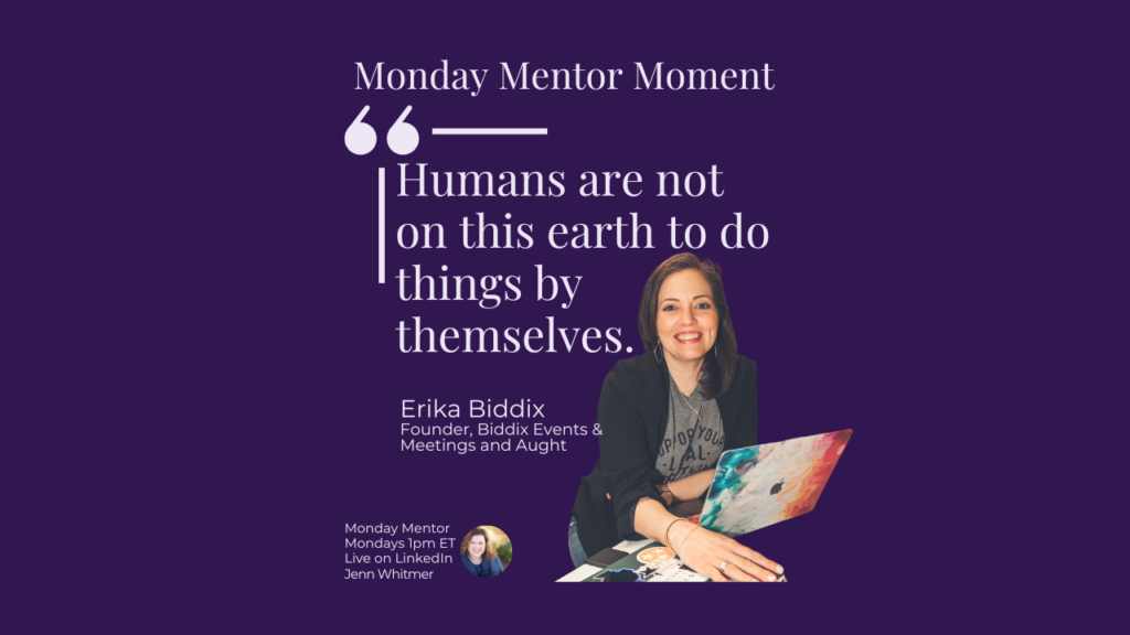 Humans are not on this earth to do things by themselves. Erika Biddix community with Jenn Whitmer Keynote Speaker and Enneagram Speaker