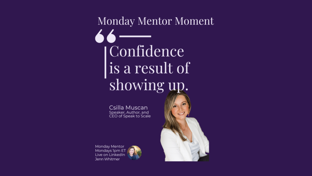 Confidence is a result of showing up. Csilla Muscan
with Jenn Whitmer Keynote speaker conflict resolution and Enneagram speaker